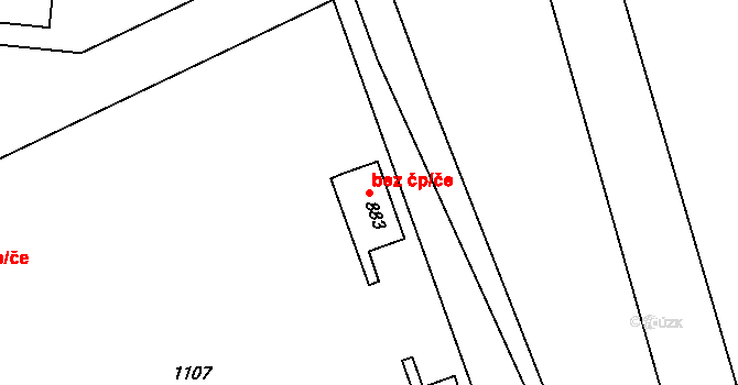 Velký Osek 48952605 na parcele st. 883 v KÚ Velký Osek, Katastrální mapa