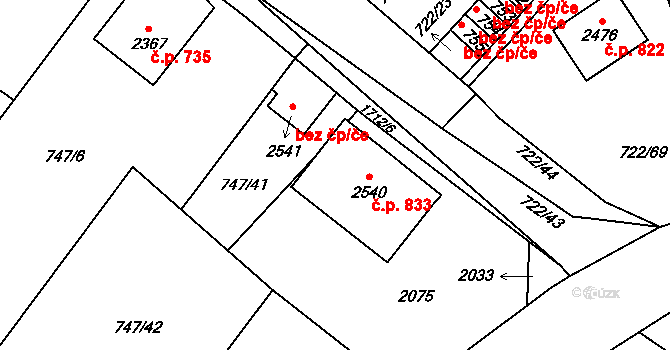 Přibyslav 372 na parcele st. 431 v KÚ Přibyslav, Katastrální mapa