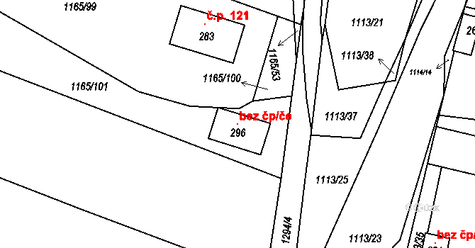 Výrov 106591606 na parcele st. 296 v KÚ Výrov u Kralovic, Katastrální mapa