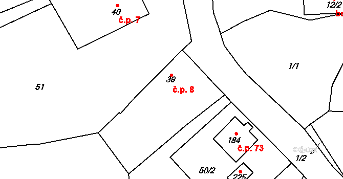 Jizbice 8 na parcele st. 39 v KÚ Jizbice u Nymburka, Katastrální mapa