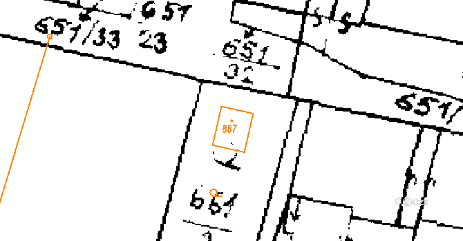Zlonice 579 na parcele st. 887 v KÚ Zlonice, Katastrální mapa