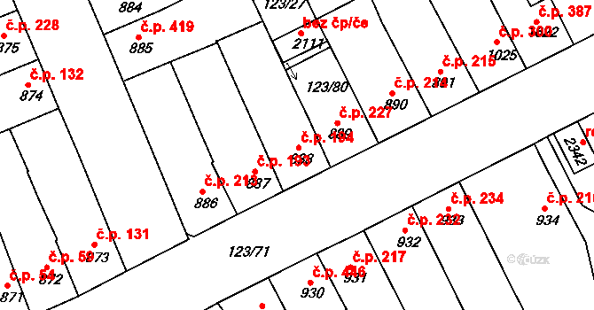 Telč-Štěpnice 194, Telč na parcele st. 888 v KÚ Telč, Katastrální mapa