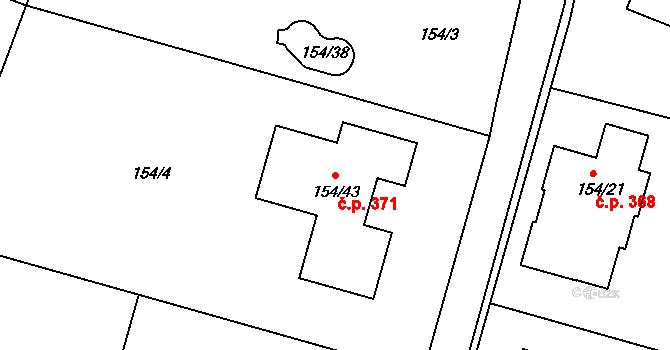 Klokoty 371, Tábor na parcele st. 154/43 v KÚ Klokoty, Katastrální mapa