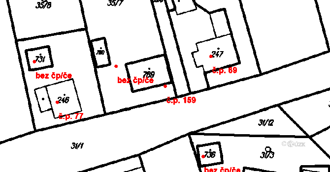 Ruprechtov 159 na parcele st. 789 v KÚ Ruprechtov, Katastrální mapa