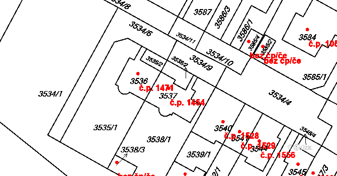 Předměstí 1454, Litoměřice na parcele st. 3537 v KÚ Litoměřice, Katastrální mapa