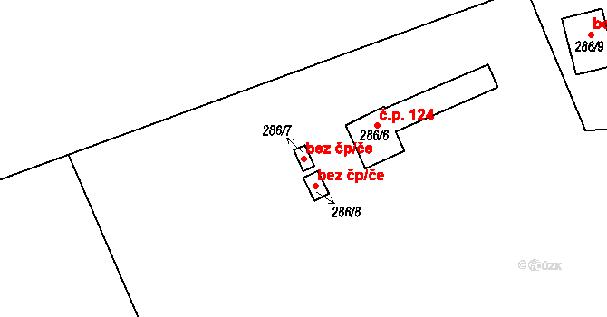 Hájek 40321606 na parcele st. 286/7 v KÚ Hájek u Ostrova, Katastrální mapa