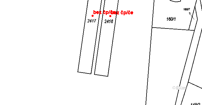 Lipník nad Bečvou 43816606 na parcele st. 2418 v KÚ Lipník nad Bečvou, Katastrální mapa