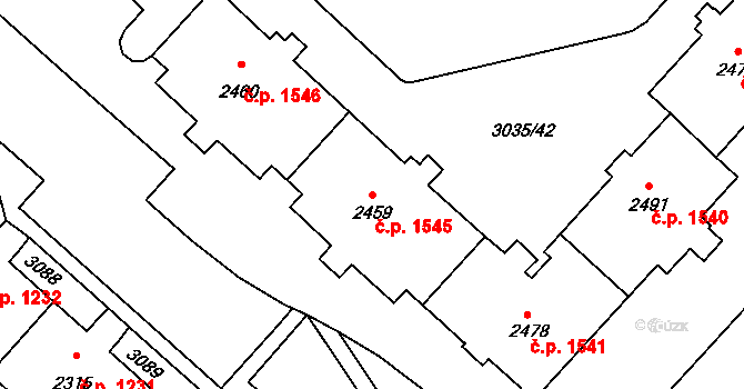 Kateřinky 1545, Opava na parcele st. 2459 v KÚ Kateřinky u Opavy, Katastrální mapa