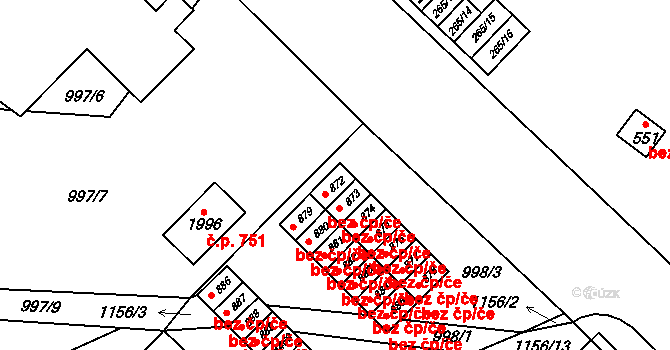 Kdyně 45245606 na parcele st. 873 v KÚ Kdyně, Katastrální mapa