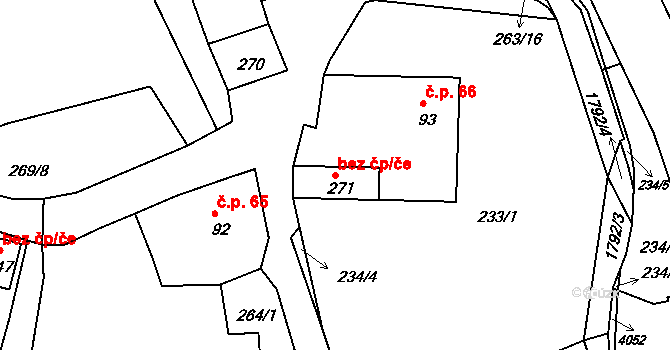 Lodhéřov 47548606 na parcele st. 271 v KÚ Lodhéřov, Katastrální mapa