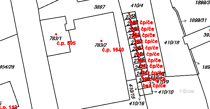 Vrchlabí 1640 na parcele st. 783/2 v KÚ Vrchlabí, Katastrální mapa