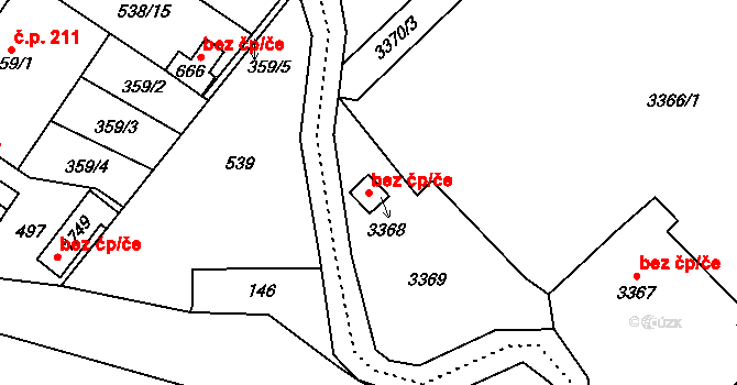 Vsetín 48584606 na parcele st. 3368 v KÚ Vsetín, Katastrální mapa