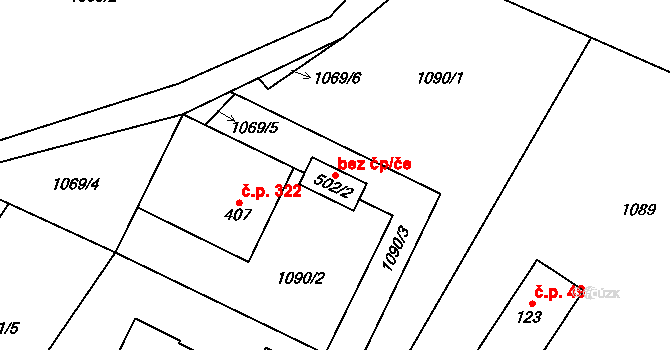 Třinec 49834606 na parcele st. 502/2 v KÚ Nebory, Katastrální mapa