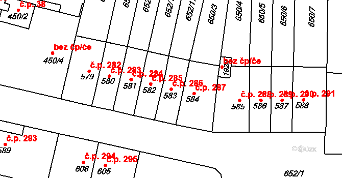 Nové Město nad Metují 286 na parcele st. 583 v KÚ Nové Město nad Metují, Katastrální mapa