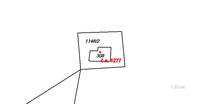 Janov nad Nisou 1277 na parcele st. 308 v KÚ Janov nad Nisou, Katastrální mapa