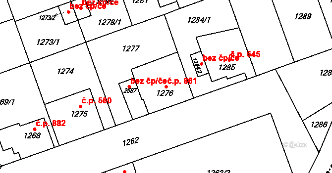 Nový Bohumín 861, Bohumín na parcele st. 1276 v KÚ Nový Bohumín, Katastrální mapa