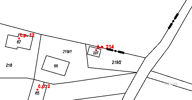 Mokřiny 214, Turnov na parcele st. 227 v KÚ Malý Rohozec, Katastrální mapa