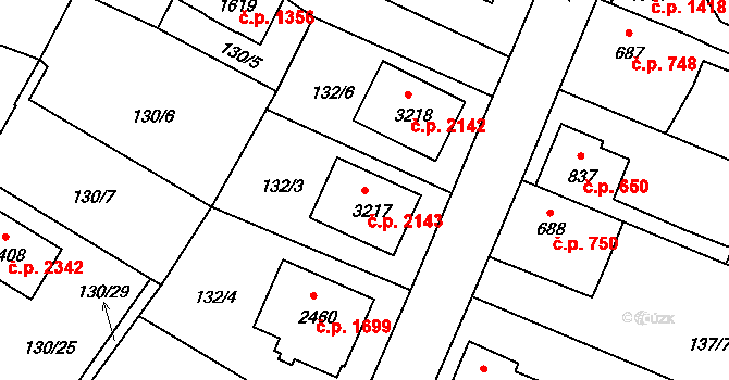 Říčany 2143 na parcele st. 3217 v KÚ Říčany u Prahy, Katastrální mapa