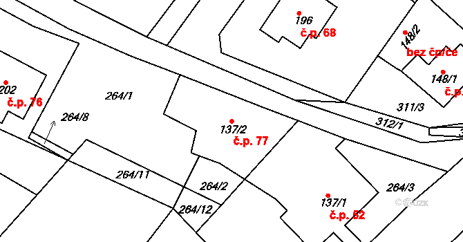 Mrzkovice 77, Světlá nad Sázavou na parcele st. 137/2 v KÚ Mrzkovice, Katastrální mapa