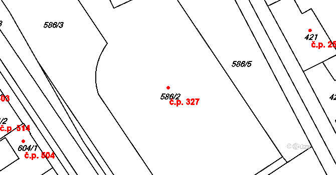 Semily 327 na parcele st. 586/2 v KÚ Semily, Katastrální mapa