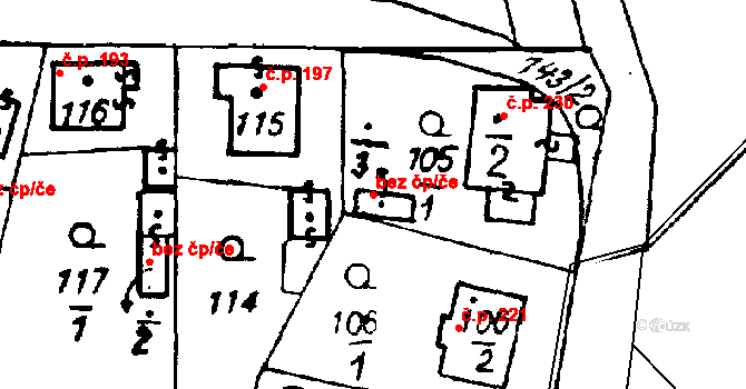 Druztová 39642607 na parcele st. 105/3 v KÚ Druztová, Katastrální mapa