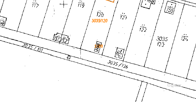 Poděbrady 40034607 na parcele st. 3035/153 v KÚ Poděbrady, Katastrální mapa