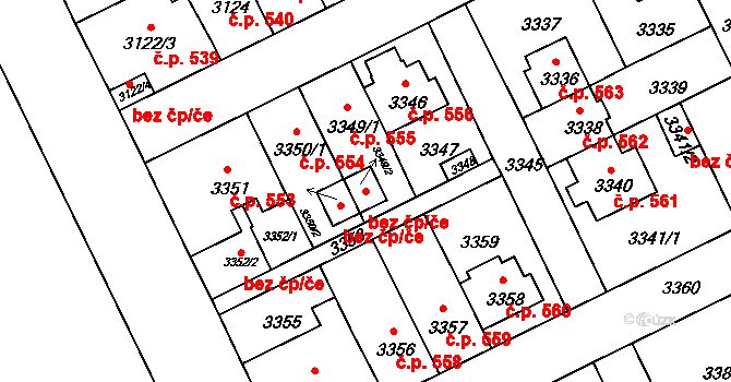 Praha 40480607 na parcele st. 3349/2 v KÚ Záběhlice, Katastrální mapa