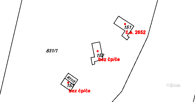 Žatec 40590607 na parcele st. 152 v KÚ Bezděkov u Žatce, Katastrální mapa