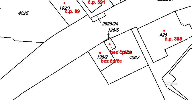 Staré Sedliště 410 na parcele st. 198/2 v KÚ Staré Sedliště, Katastrální mapa