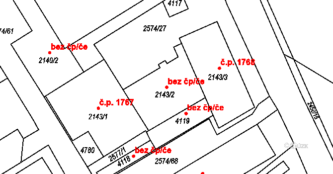 Frenštát pod Radhoštěm 42204607 na parcele st. 2143/2 v KÚ Frenštát pod Radhoštěm, Katastrální mapa