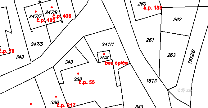 Bohumín 43998607 na parcele st. 341/2 v KÚ Záblatí u Bohumína, Katastrální mapa