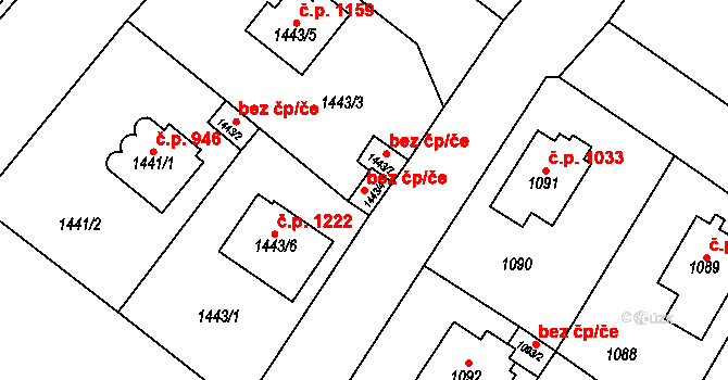 Frýdlant 44229607 na parcele st. 1443/4 v KÚ Frýdlant, Katastrální mapa