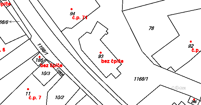 Chromeč 44930607 na parcele st. 93 v KÚ Chromeč, Katastrální mapa