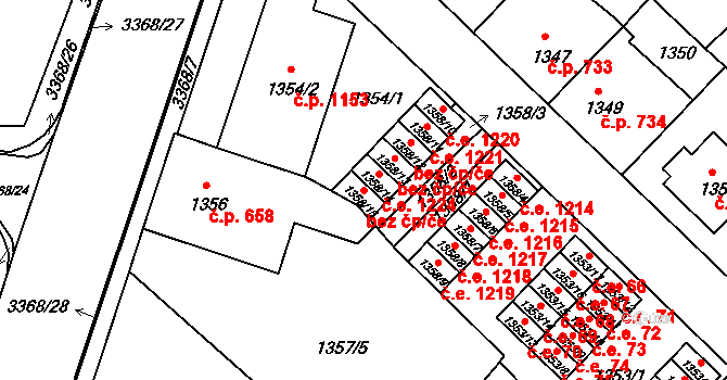 Pelhřimov 45265607 na parcele st. 1358/15 v KÚ Pelhřimov, Katastrální mapa