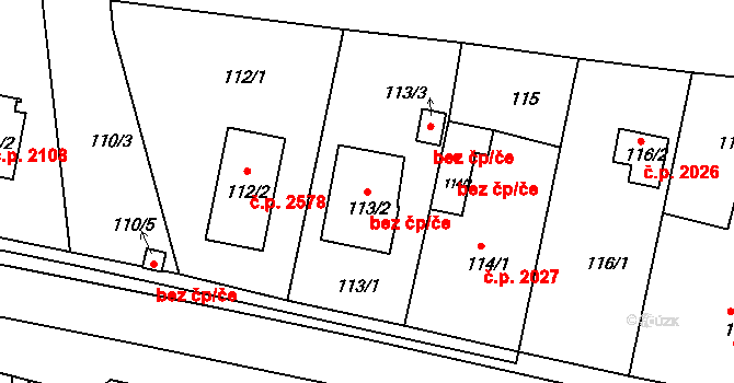 České Budějovice 46932607 na parcele st. 113/2 v KÚ Haklovy Dvory, Katastrální mapa