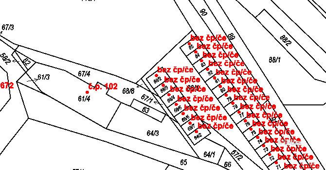 Liberec 47302607 na parcele st. 68/3 v KÚ Vratislavice nad Nisou, Katastrální mapa