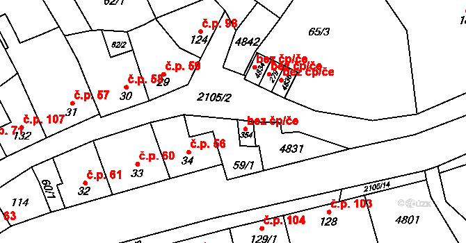 Prusy-Boškůvky 48355607 na parcele st. 354 v KÚ Moravské Prusy, Katastrální mapa