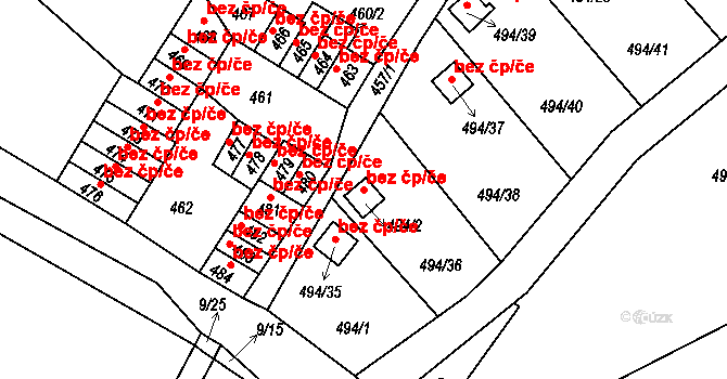 Příbram 48847607 na parcele st. 494/2 v KÚ Lazec, Katastrální mapa