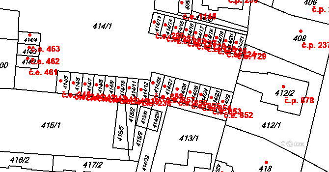 Český Těšín 857 na parcele st. 414/27 v KÚ Český Těšín, Katastrální mapa