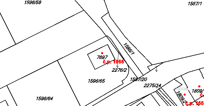 Beroun-Město 1966, Beroun na parcele st. 7697 v KÚ Beroun, Katastrální mapa