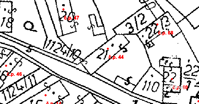Žandov 44, Chlístovice na parcele st. 21 v KÚ Žandov, Katastrální mapa
