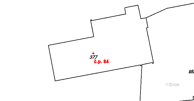 Vilémov 84 na parcele st. 377 v KÚ Vilémov u Šluknova, Katastrální mapa