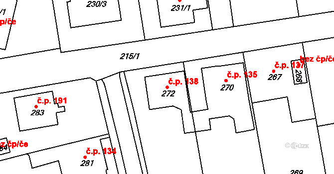 Klepačov 138, Blansko na parcele st. 272 v KÚ Klepačov, Katastrální mapa
