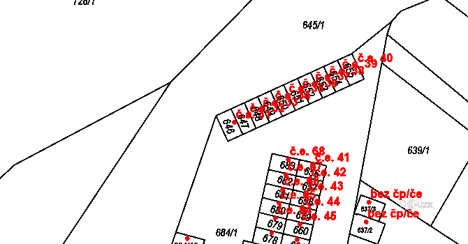 Miřetice u Klášterce nad Ohří 31, Klášterec nad Ohří na parcele st. 646 v KÚ Miřetice u Klášterce nad Ohří, Katastrální mapa