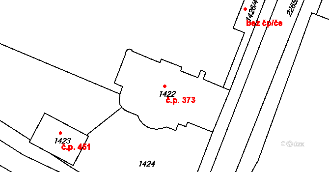Volyně 373 na parcele st. 1422 v KÚ Volyně, Katastrální mapa