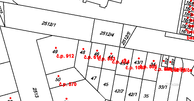 Skvrňany 553, Plzeň na parcele st. 46 v KÚ Skvrňany, Katastrální mapa