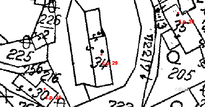 Dolní Rokytá 29, Rokytá na parcele st. 34 v KÚ Dolní Rokytá, Katastrální mapa