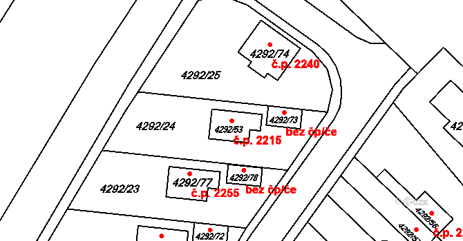 Zábřeh 2215 na parcele st. 4292/53 v KÚ Zábřeh na Moravě, Katastrální mapa