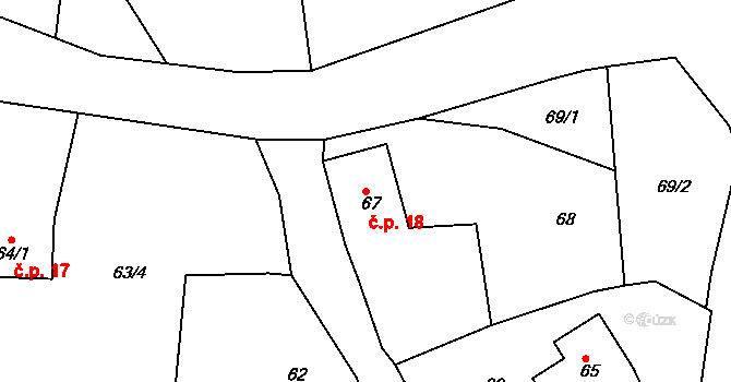 Lítov 18, Habartov na parcele st. 67/1 v KÚ Lítov, Katastrální mapa