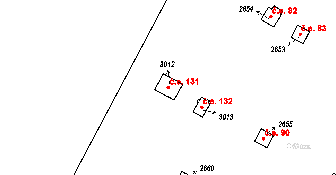 Hamrníky 131, Mariánské Lázně na parcele st. 3012 v KÚ Úšovice, Katastrální mapa